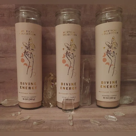 1 DAY SALE! Mahogany Teakwood Scented Candle Mystical Collection's Divine Energy - Picture 1 of 5